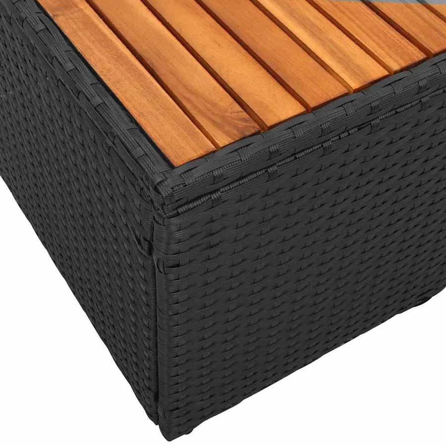 Canapé de jardin Noir 184 x 62 x 85cm polyrotin - 7