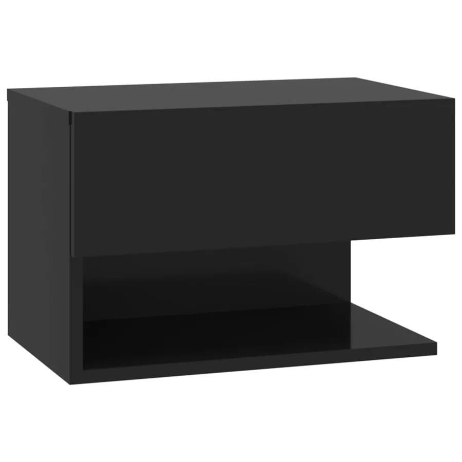 Tables de chevet murales 2 pcs Noir - 4