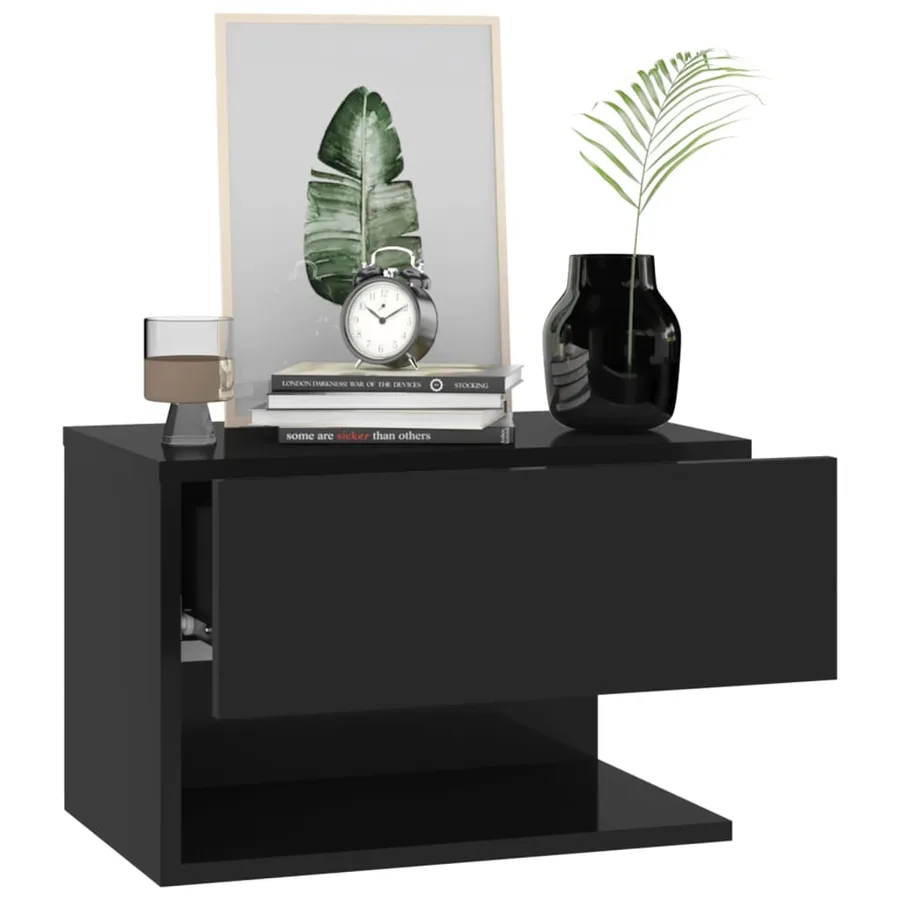 Tables de chevet murales 2 pcs Noir - 8