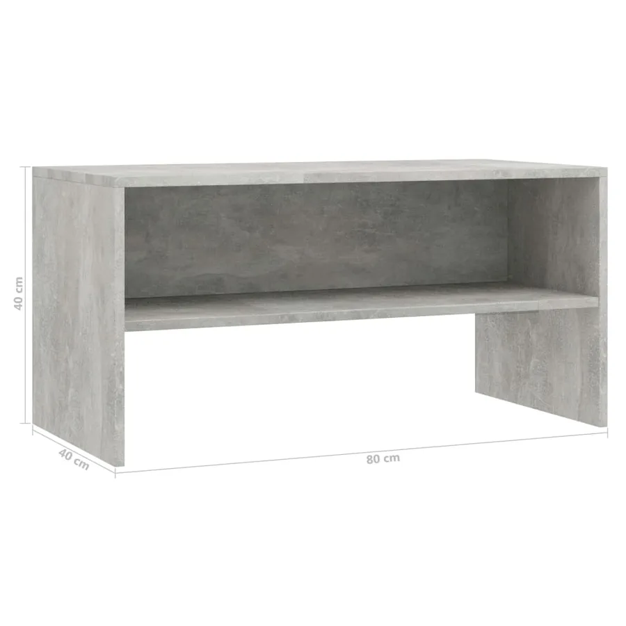 Meuble TV Gris béton 80x40x40 cm Bois d'ingénierie - 6