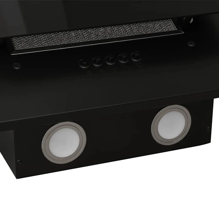 Hotte murale 60 cm Acier inoxydable et verre trempé Noir - 9
