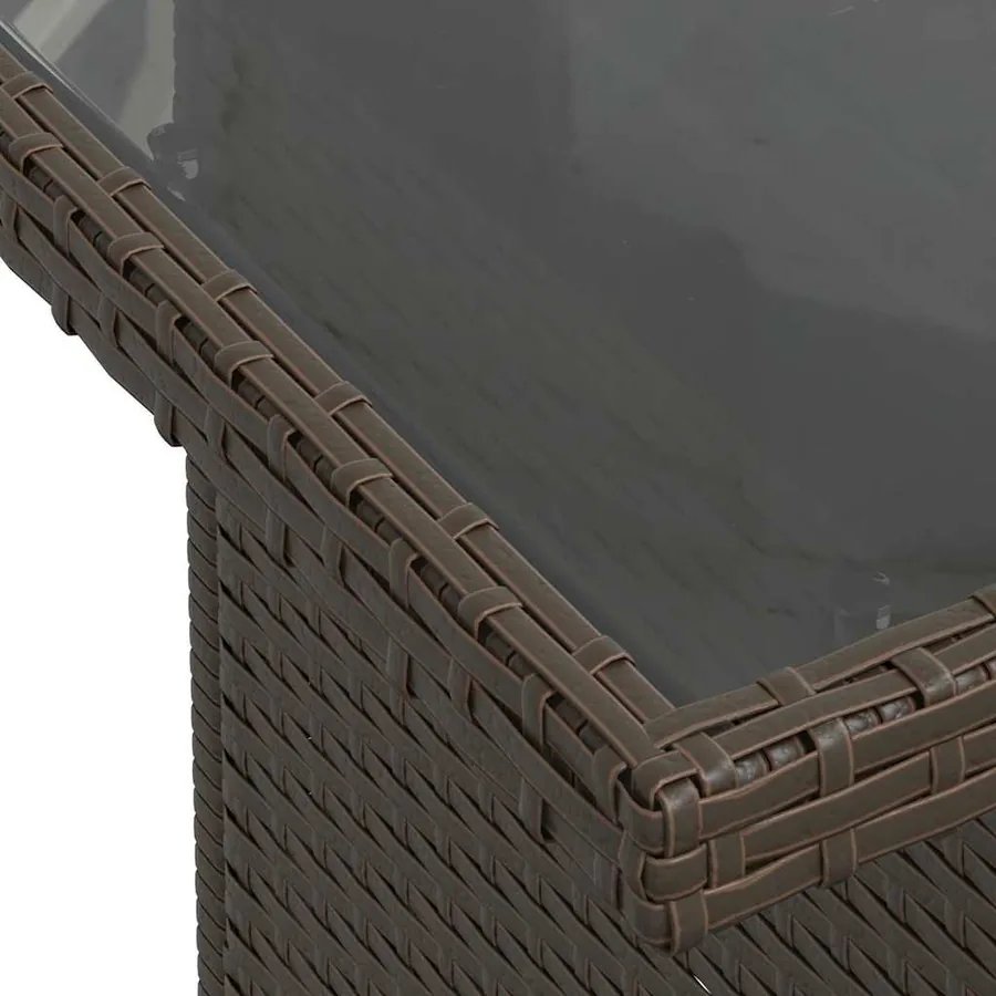 Ensemble de canapé de jardin avec coussin 7 pcs Marron et Crème - 9