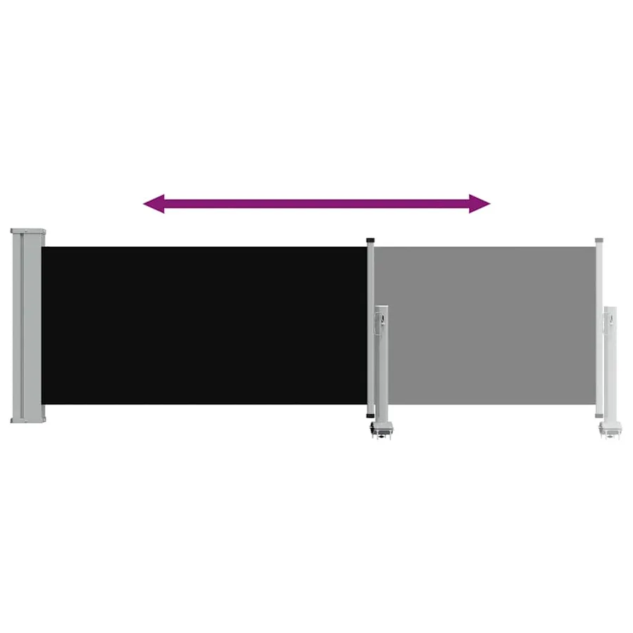 Auvent latéral rétractable de patio 80x300 cm Noir - 7