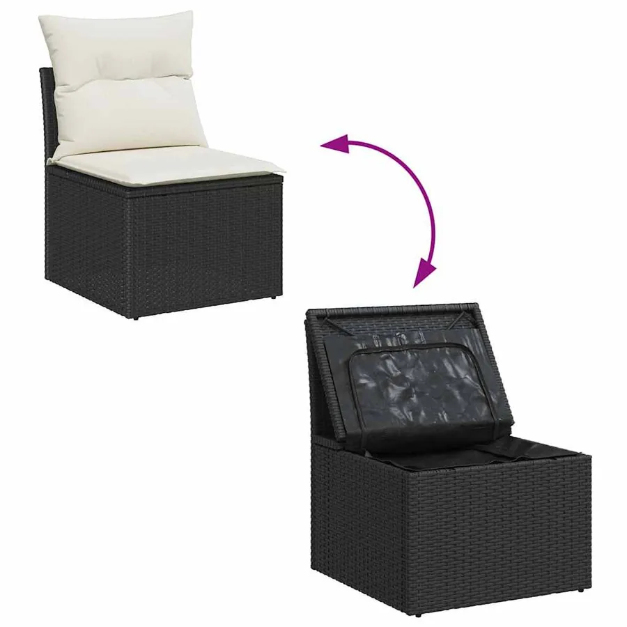 Ensemble de Canapés avec coussin 4 pcs polyrotin - 8
