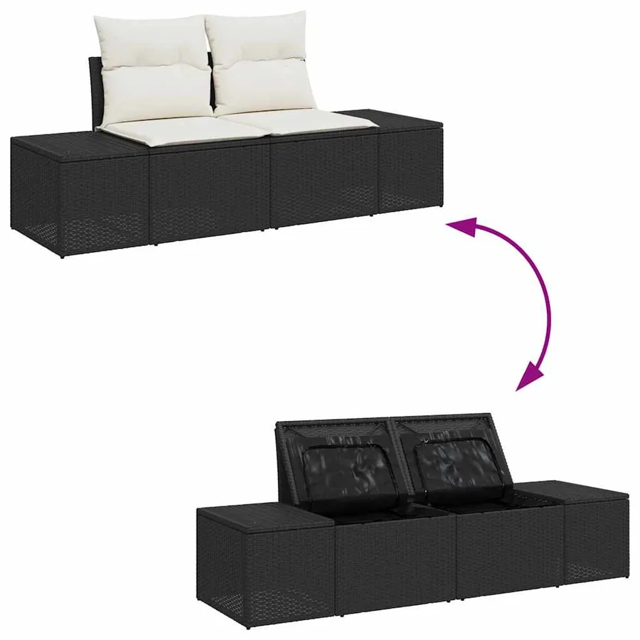 Ensemble de Canapés avec coussin 4 pcs polyrotin - 9