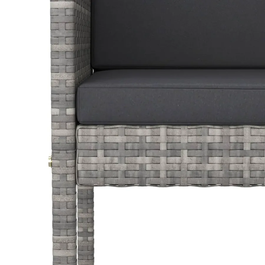 Ensemble de bar de jardin 5 pcs et coussins Résine tressée Gris - 5