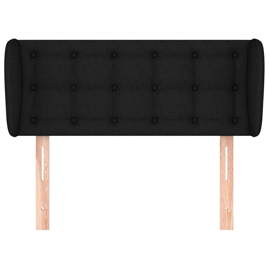 Tête de lit avec oreilles Noir 103x23x78/88 cm Tissu - 3