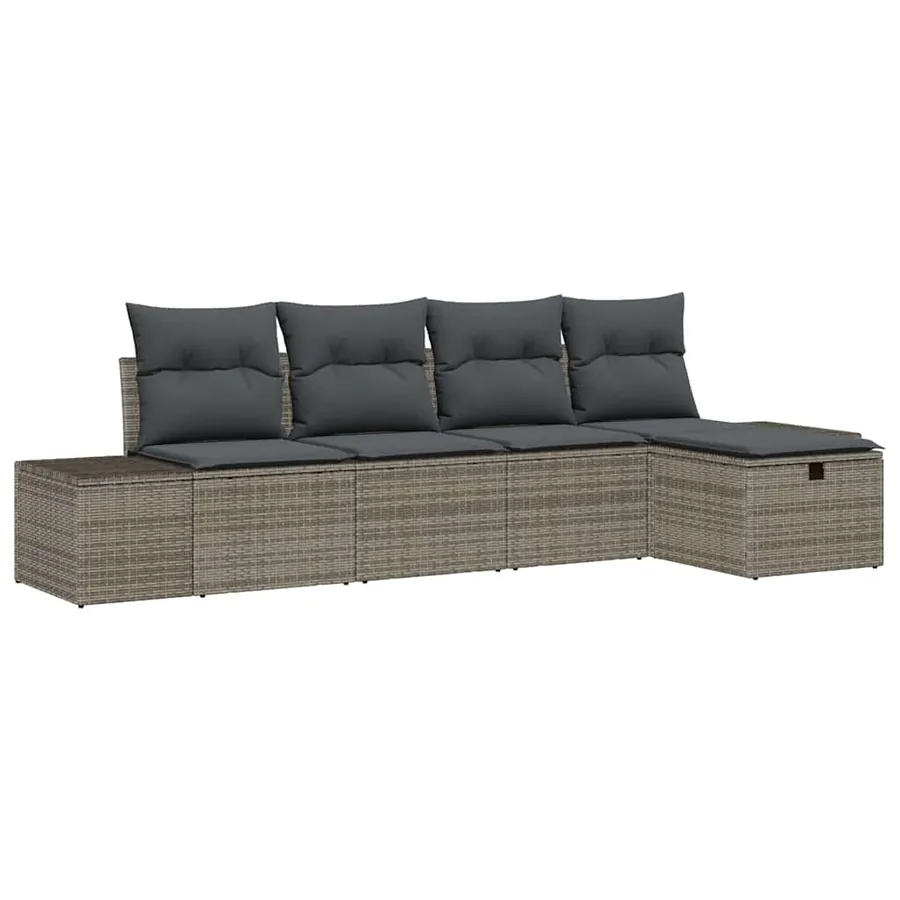 Ensemble de Canapés avec coussin 5 pcs polyrotin - 2