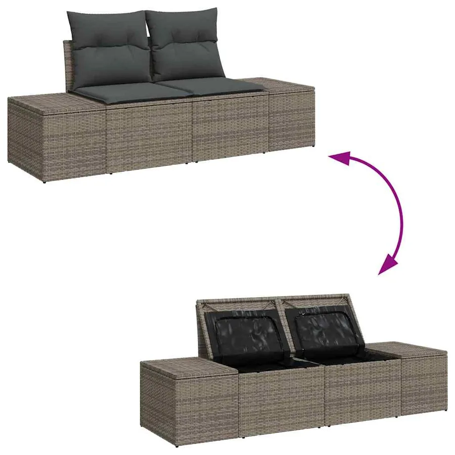 Ensemble de Canapés avec coussin 5 pcs polyrotin - 9