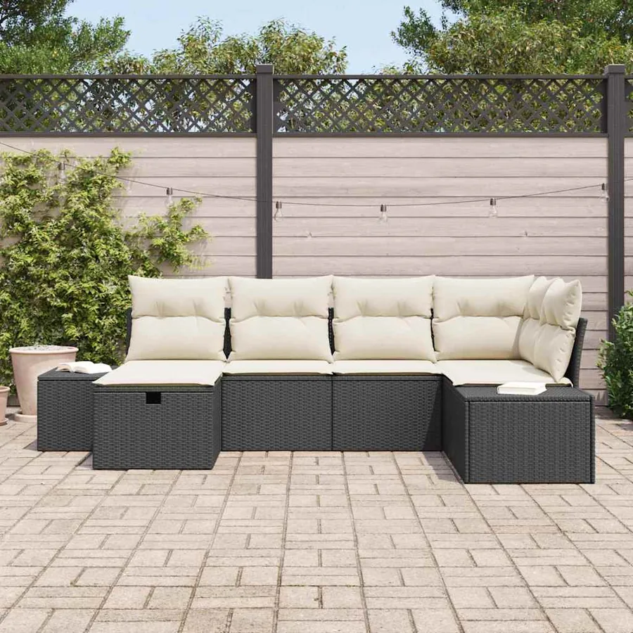 Ensemble de Canapés avec coussin 7 pcs polyrotin - 3