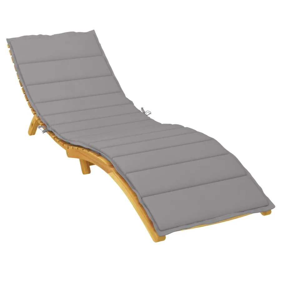 Coussin de chaise longue gris 200x60x3 cm tissu oxford - 3
