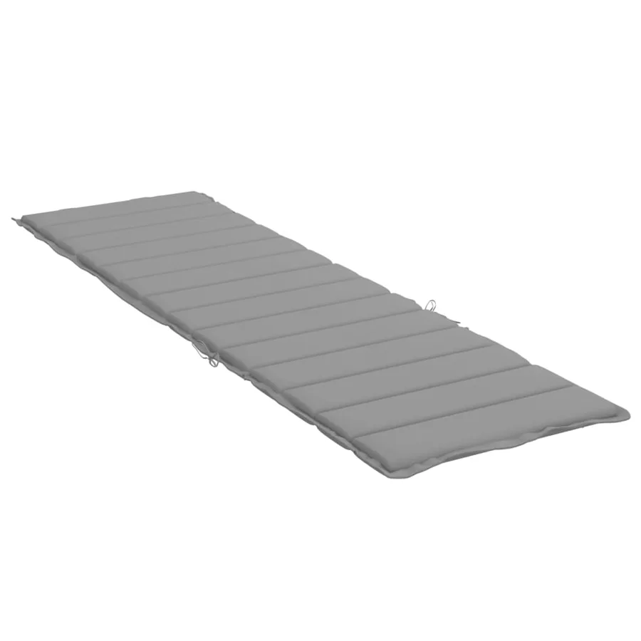 Coussin de chaise longue gris 200x60x3 cm tissu oxford - 4