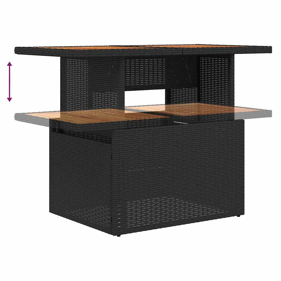 Ensemble de canapé de jardin 9 pc Noir et Beige - 10