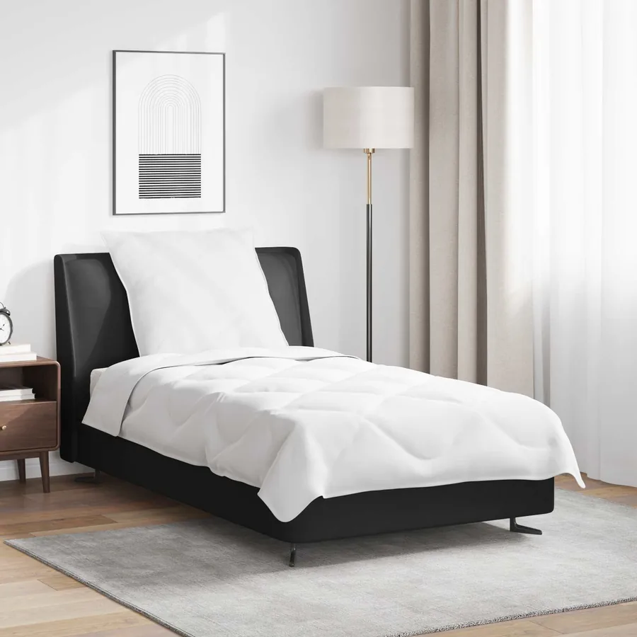 Duvet d'été simple avec oreiller 2 pcs Blanc Microfibre