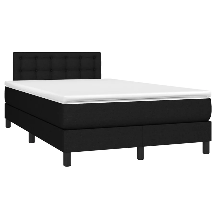 Sommier à lattes de lit avec matelas Noir 120x200 cm Tissu - 3