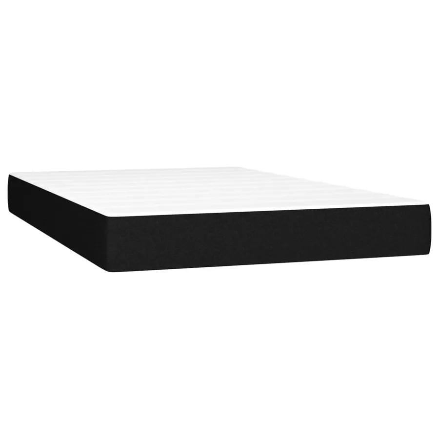 Sommier à lattes de lit avec matelas Noir 120x200 cm Tissu - 5