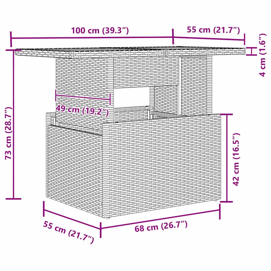Ensemble de canapé de jardin 5 pc Gris et marron - 12