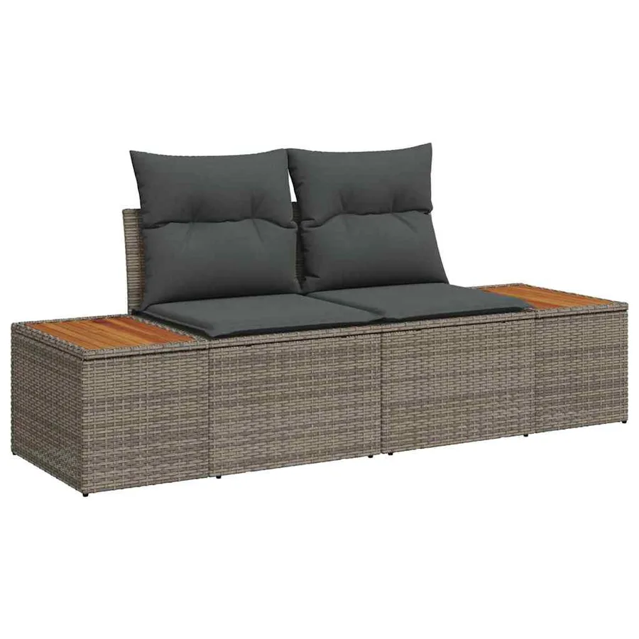 Ensemble de canapé de jardin 5 pc Gris et marron - 4