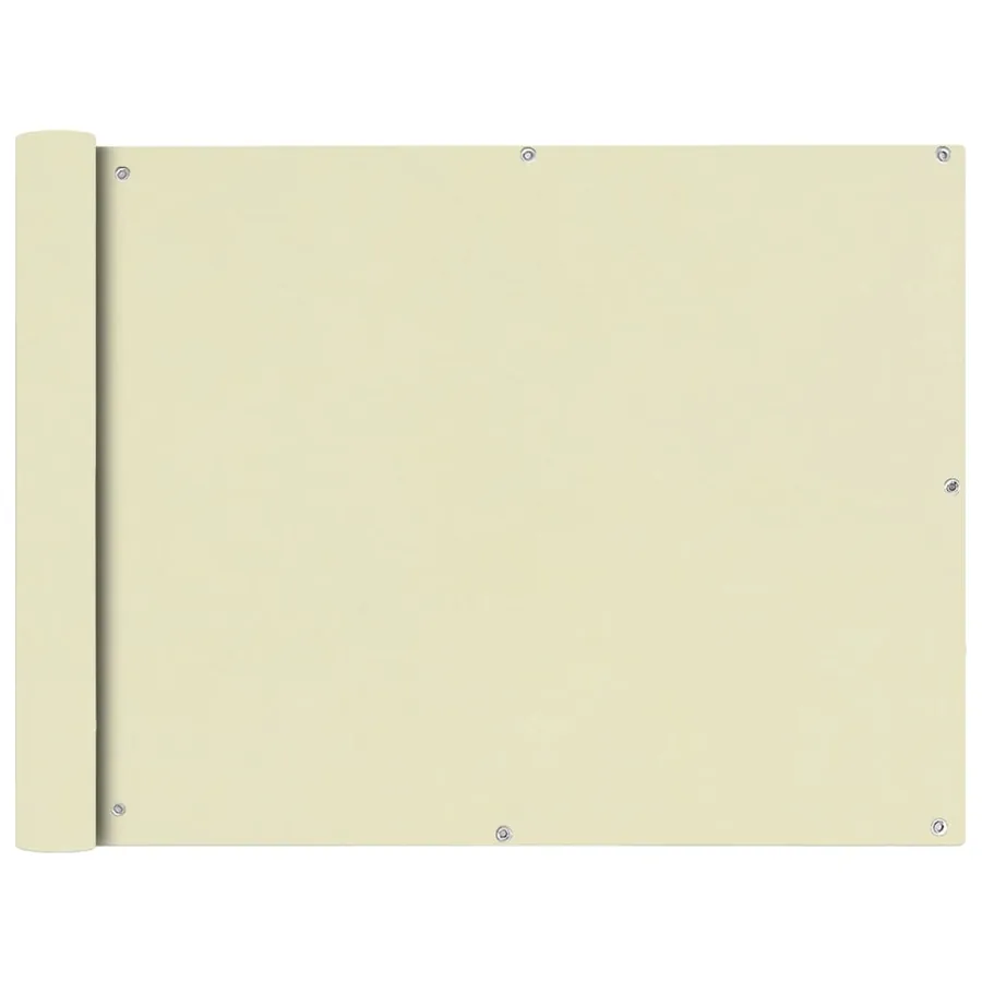 Écran de balcon en tissu Oxford 90x600 cm Crème