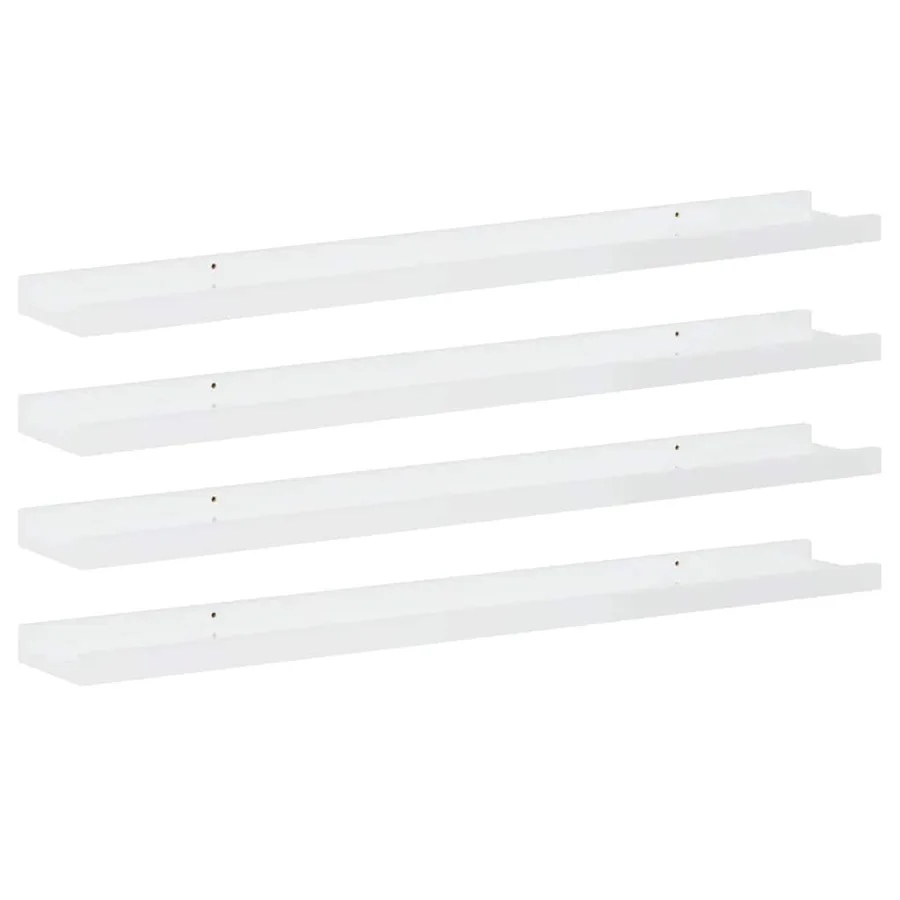 Étagères murales 4 pcs Blanc brillant 80x9x3 cm - 2