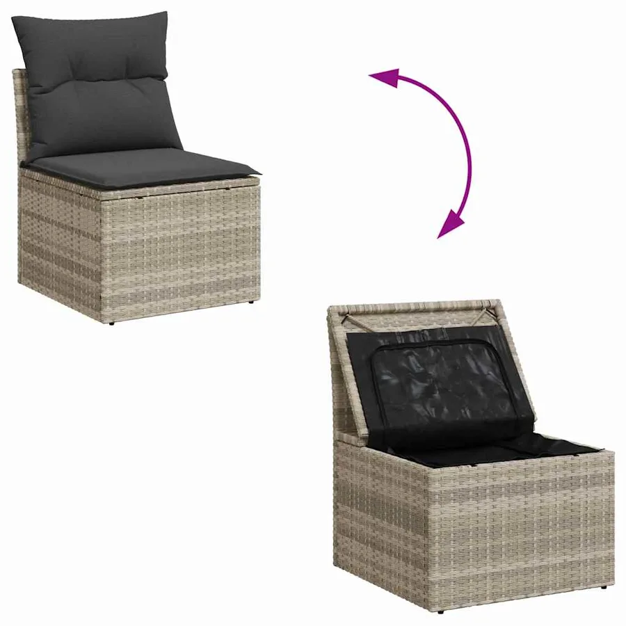 Ensemble de Canapés avec coussin 8 pcs polyrotin - 12