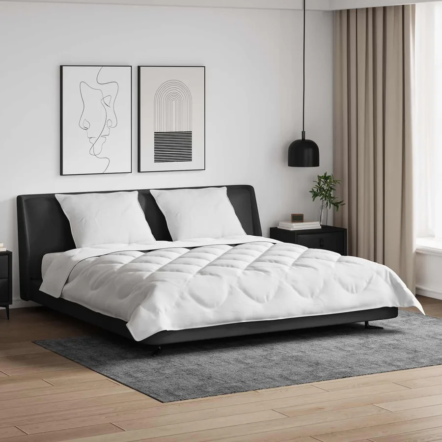 Duvet toutes saisons avec oreiller 3 pcs Blanc Microfibre