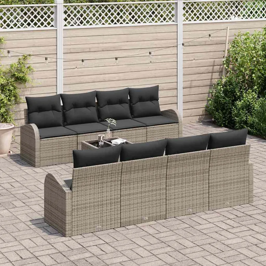 Ensemble de canapé de jardin Gris 55 x 55 x 37 cm polyrotin - 3