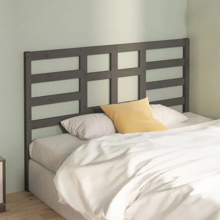 Tête de lit Gris 126x4x104 cm Bois massif de pin - 3