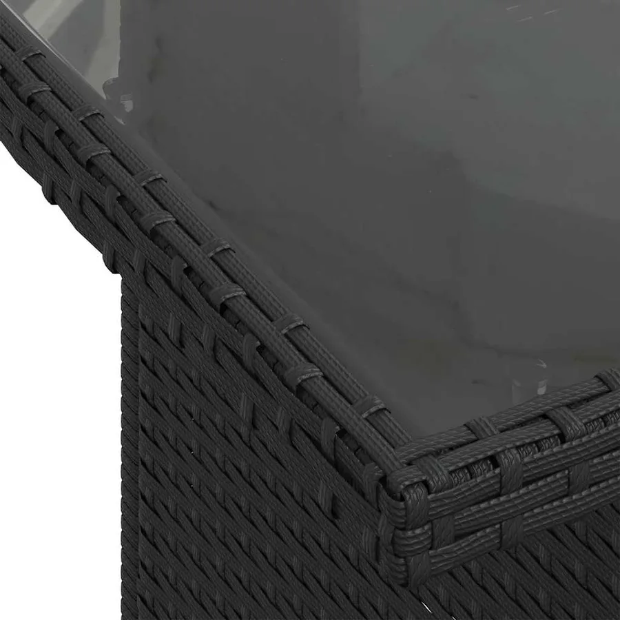Ensemble de canapé de jardin avec coussin 9 pcs Noir polyrotin - 10