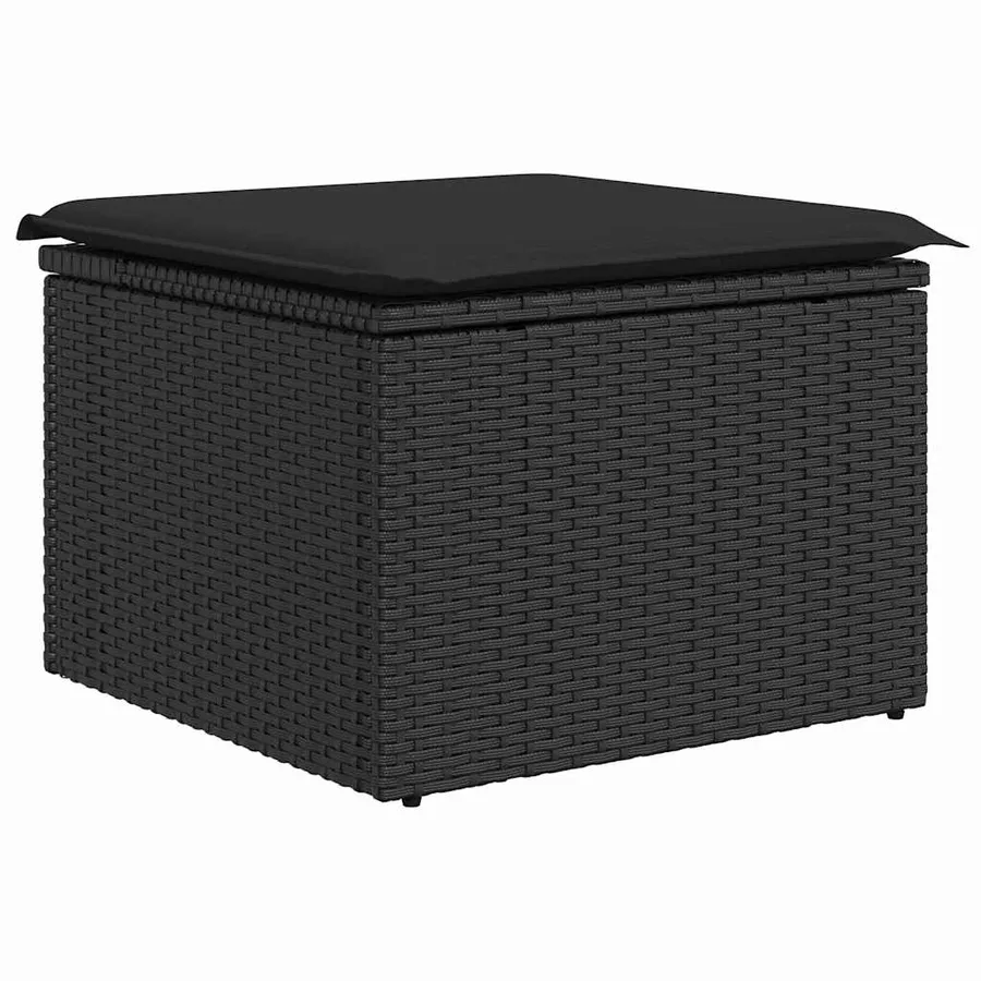 Ensemble de canapé de jardin avec coussin 6 pcs Noir polyrotin - 7