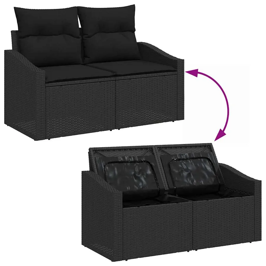 Ensemble de Canapés avec coussin 8 pcs polyrotin - 11