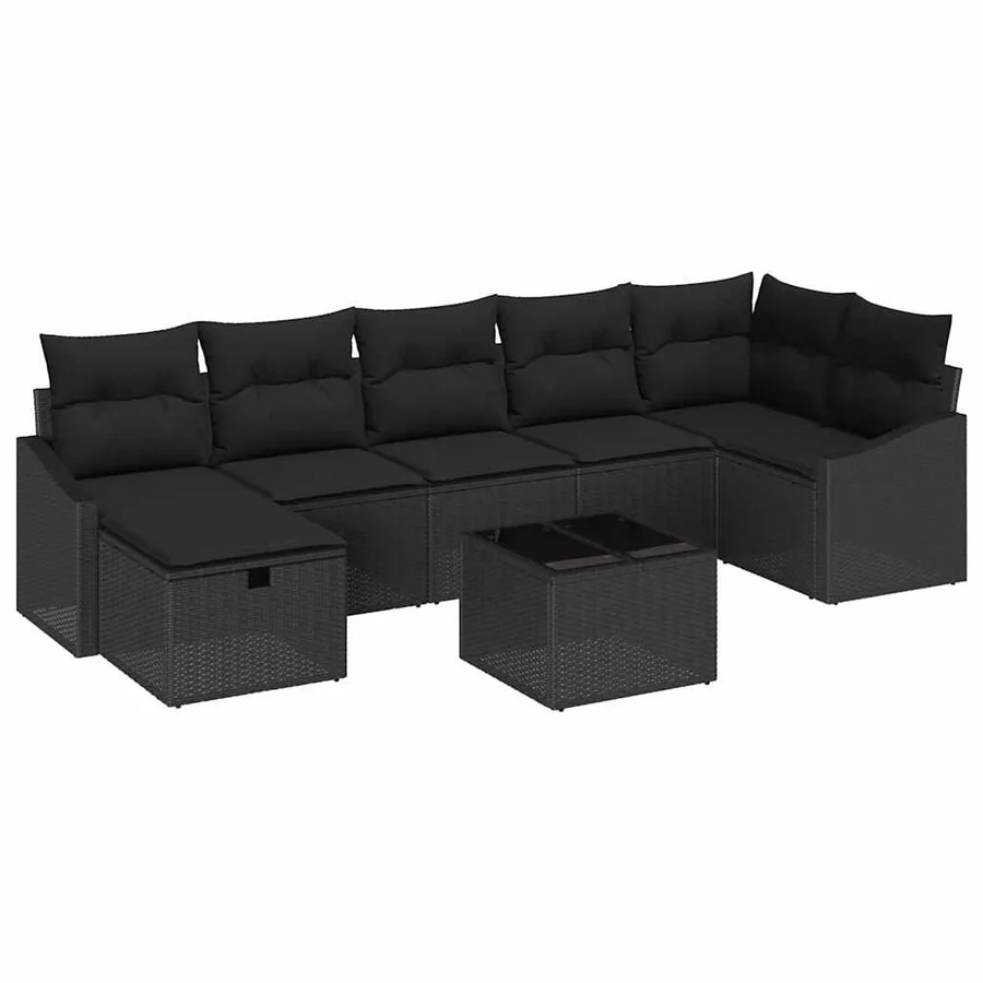 Ensemble de Canapés avec coussin 8 pcs polyrotin - 2