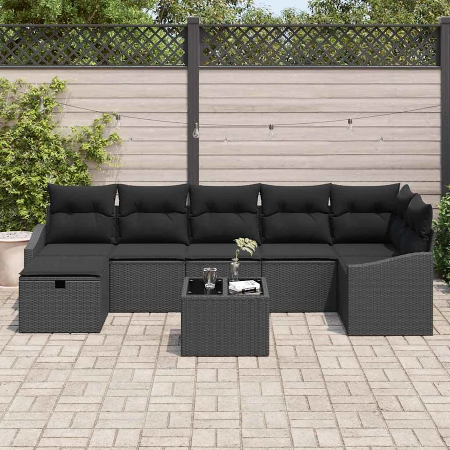 Ensemble de Canapés avec coussin 8 pcs polyrotin - 3