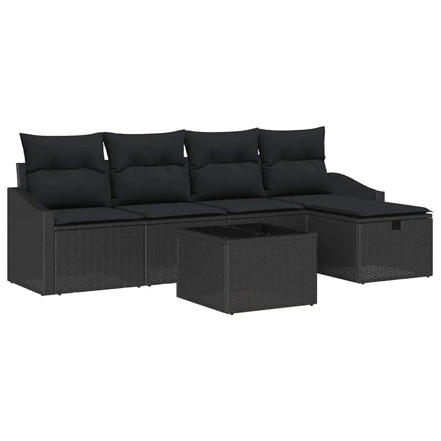 Ensemble de Canapés avec coussin 6 pcs polyrotin - 2