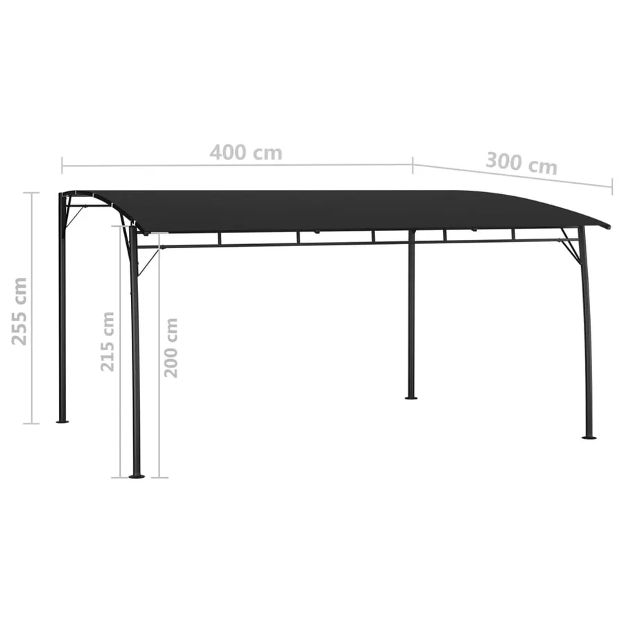 Auvents parasols 4 x 3 x 2,55 m Anthracite - 6