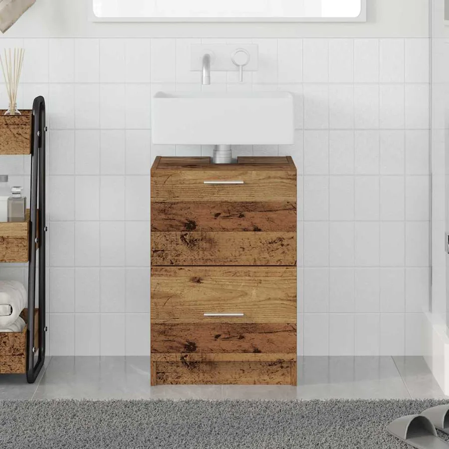 Cabinet de salle de bain avec porte Bois Ancien 40 x 37 x 59 cm