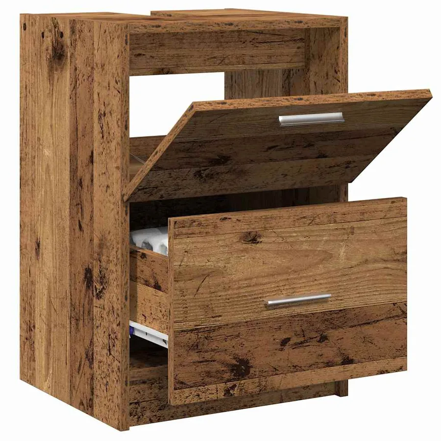 Cabinet de salle de bain avec porte Bois Ancien 40 x 37 x 59 cm - 3