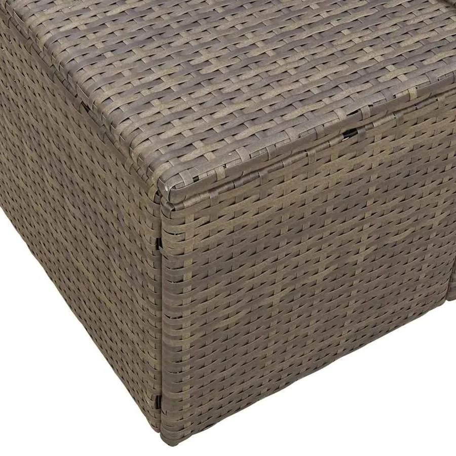 Canapé de jardin avec coussin Gris 184 x 62 x 69 cm polyrotin - 5