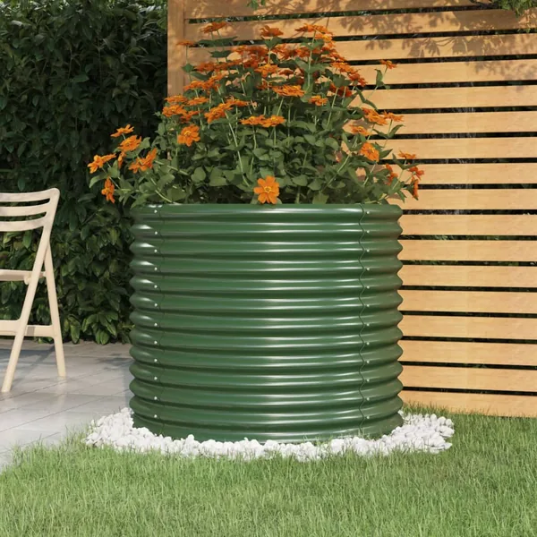 Jardinière de jardin Acier galvanisé 80x80x68 cm Vert