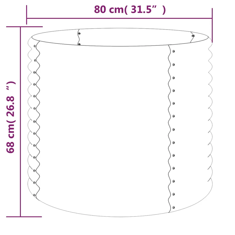 Jardinière de jardin Acier galvanisé 80x80x68 cm Vert - 4