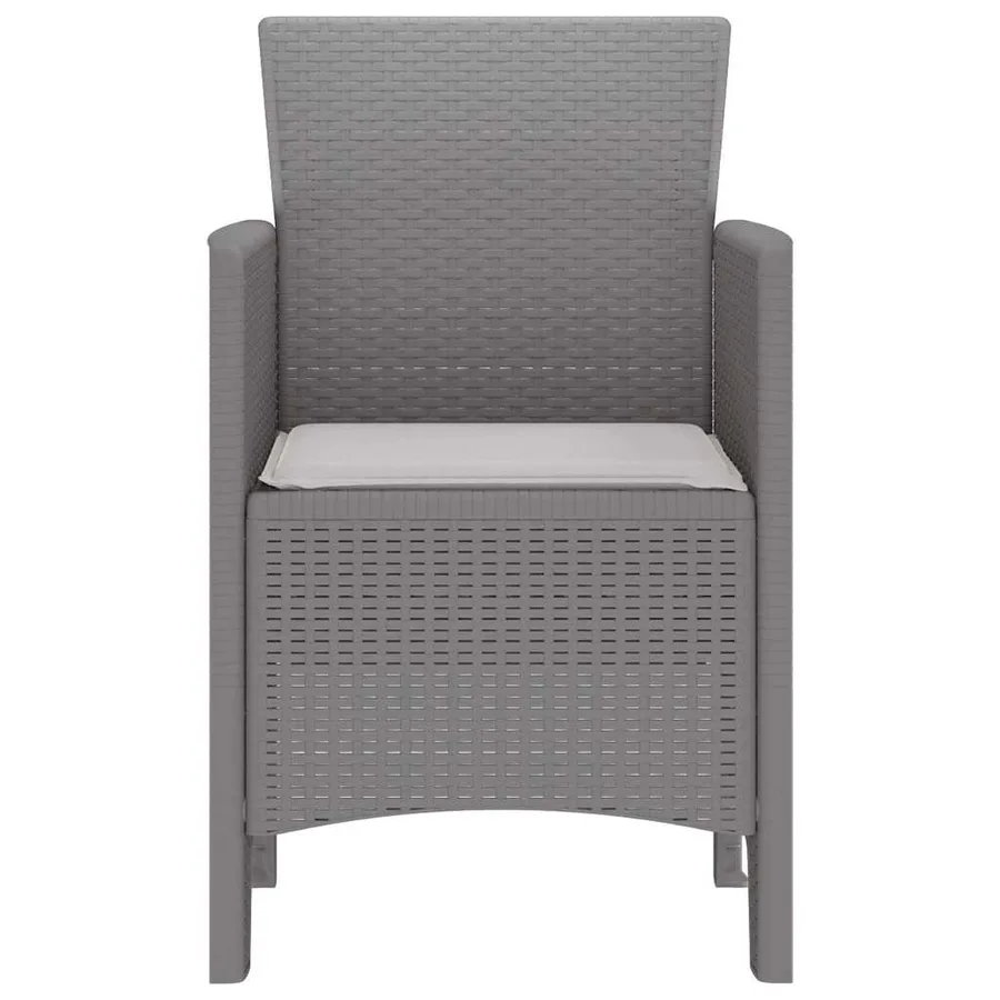 Chaise de jardin 4 pcs Gris clair 53 x 49 x 85 cm Polypropylène - 6