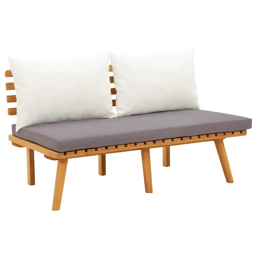 Banc de jardin avec coussins 115 cm Bois solide d'acacia - 2