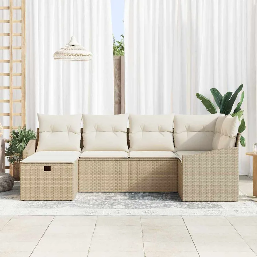 Ensemble de Canapés avec coussin 7 pcs polyrotin - 3