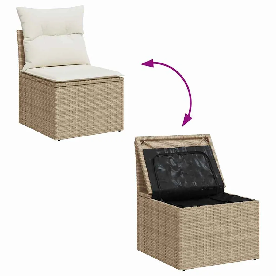 Ensemble de Canapés avec coussin 6 pcs polyrotin - 8