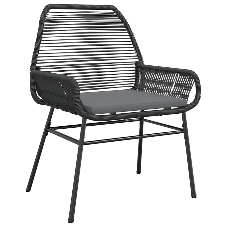 Ensemble à manger de jardin et coussins 5 pcs noir rotin verre - 4