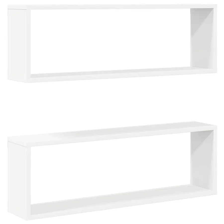 Étagères cube murales 2pcs Blanc 80x15x26,5cm bois d'ingénierie - 2