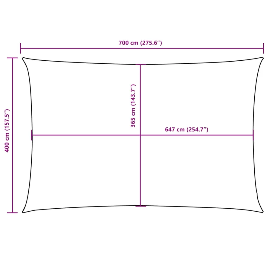 Voile de parasol tissu oxford rectangulaire 4x7 m crème - 10