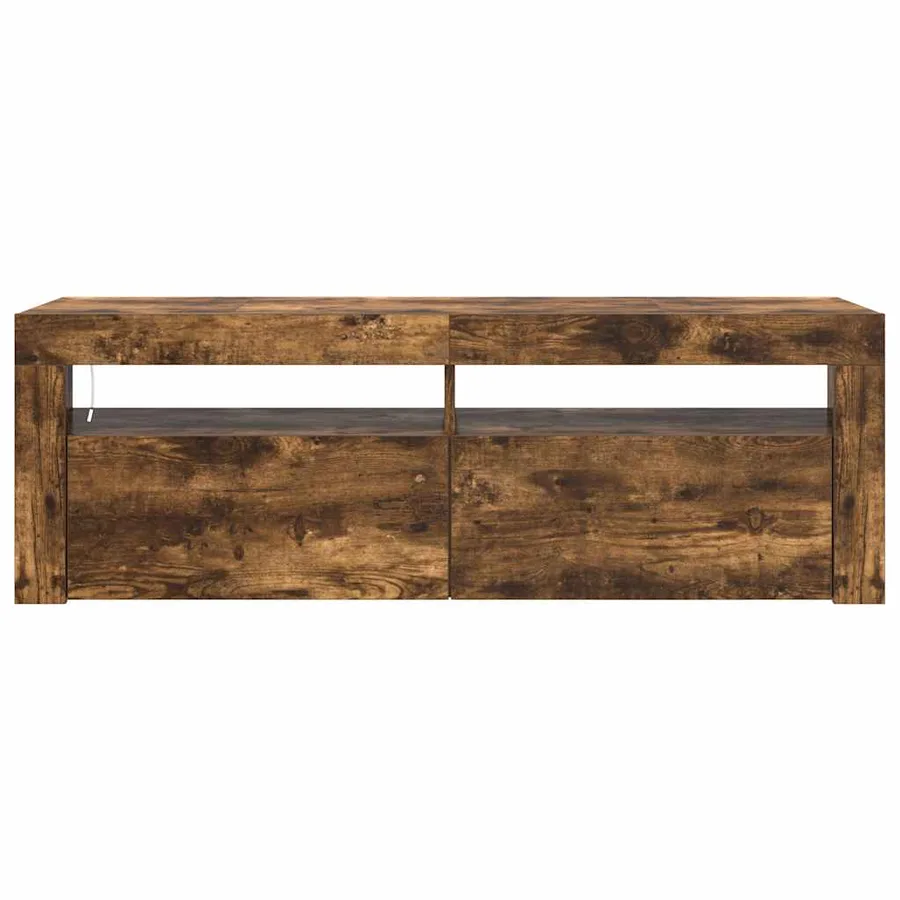 Meuble TV avec lumières LED Chêne fumé 120x35x40 cm - 7