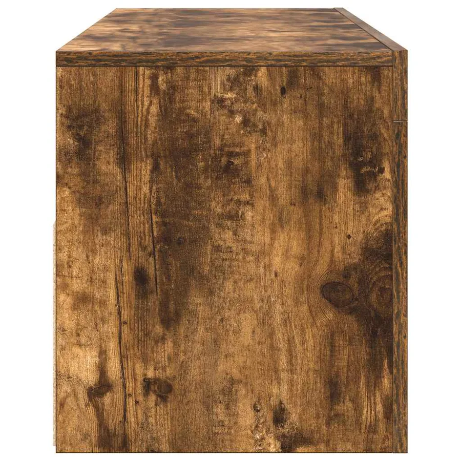 Meuble TV avec lumières LED Chêne fumé 120x35x40 cm - 9