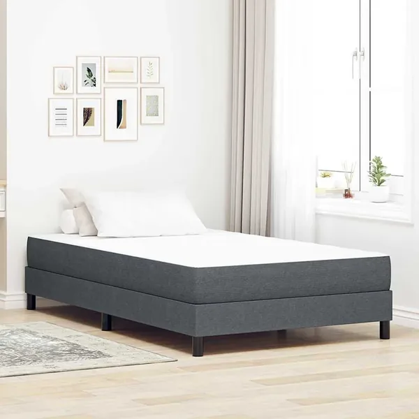 Matelas de Lit avec matelas Gris 120 x 200 cm tissu